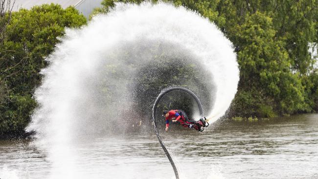 Jetpack Superheroes entertain at the 2022 Toowoomba Royal Show, Saturday, March 26, 2022. Picture: Kevin Farmer