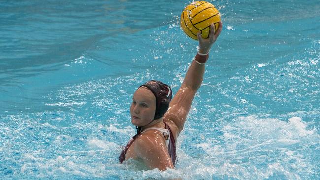 Charlize Andrews in action during the Australian Water Polo League. Picture Emma Brasier