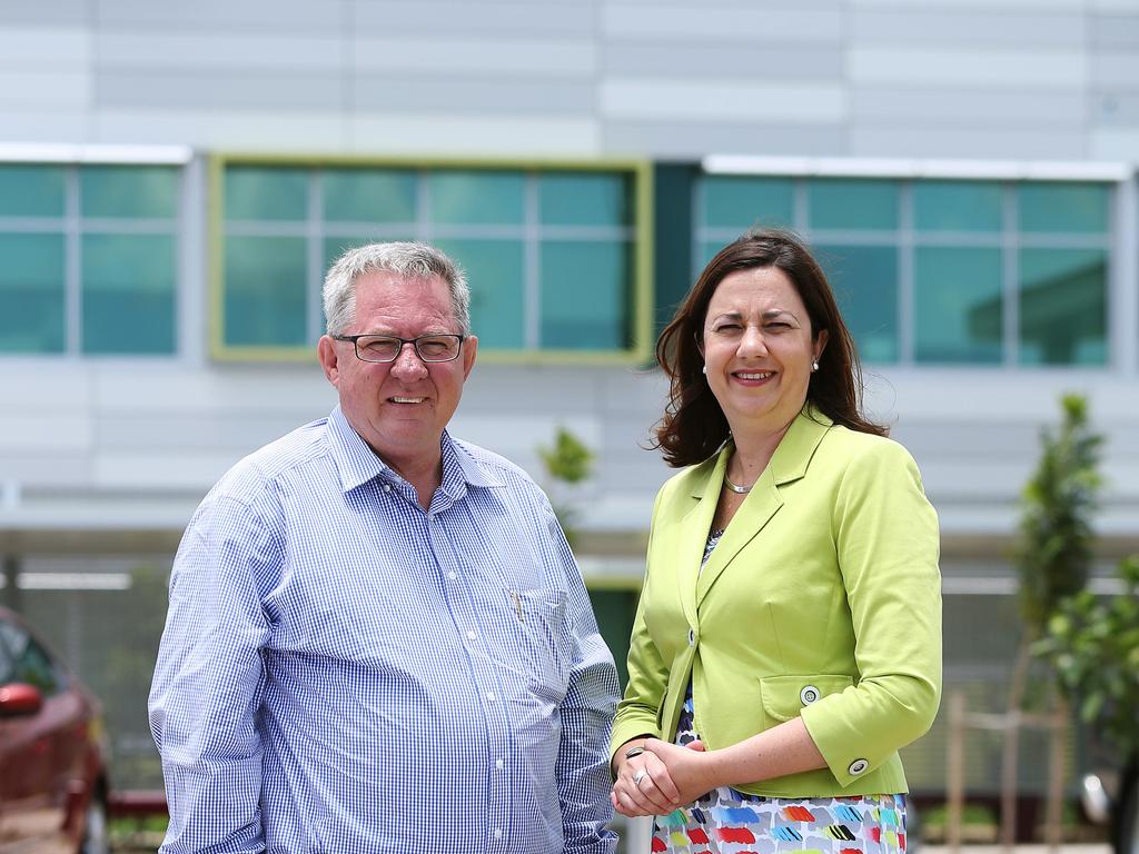 Then opposition leader Annastacia Palaszczuk with former deputy leader Tim Mulherin MP in Mackay on her election campaign in 2015. Pics Tara Croser.