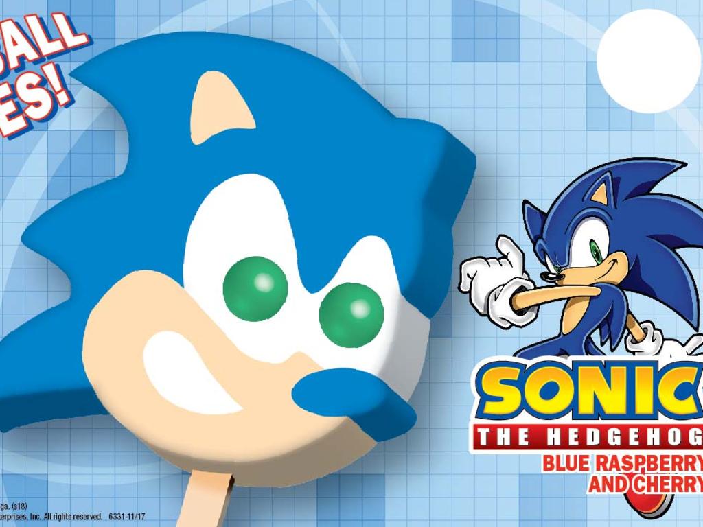 Sonic the Hedgehog ice blocks from Blue Bunny.