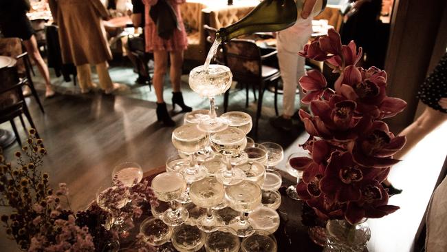 A champagne tower at Bopp &amp; Tone. Picture: Supplied