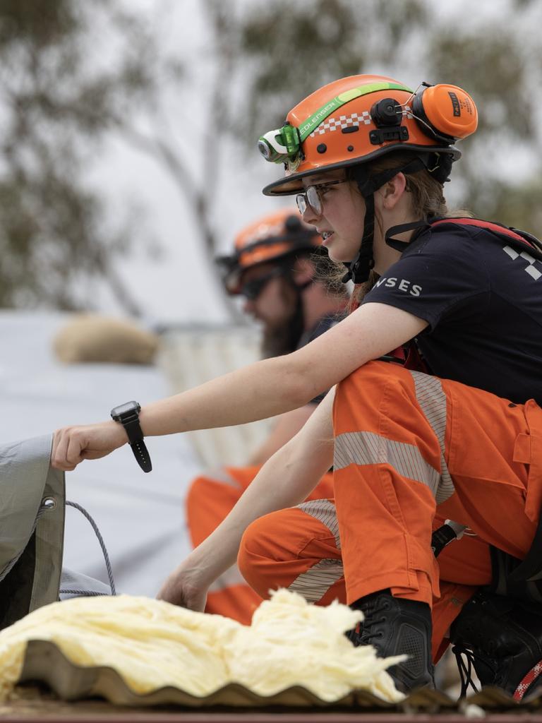 The roof has been blown off the Carinda Hotel, a pub near Walgett in western NSW made famous by the David Bowie Song "Let's Dance. " Picture: SES