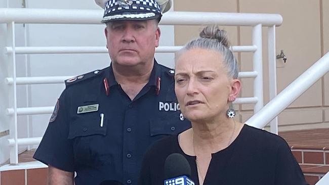 Police Minister Kate Worden and NT Police assistant commissioner Michael Murphy