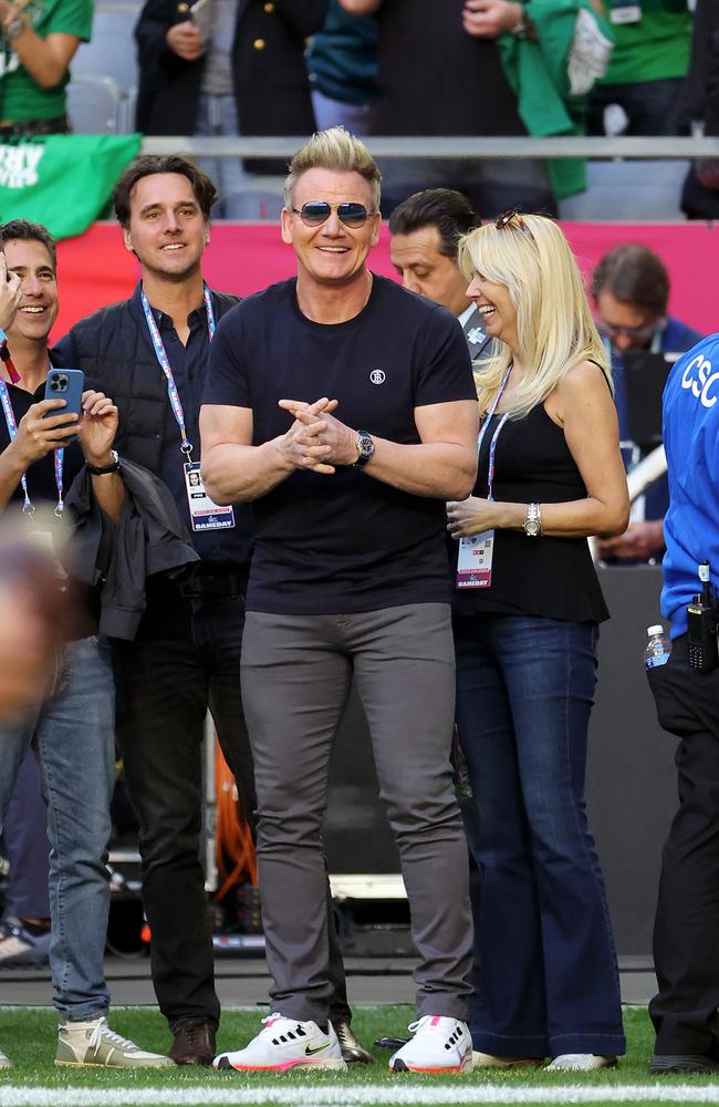 Ramsay was seen looking excited for the game to commence. Picture: Mike Coppola/Getty Images.