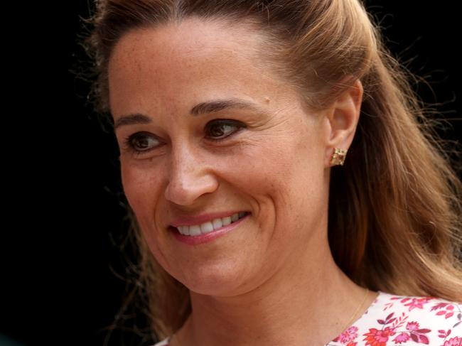 LONDON, ENGLAND - JULY 14: Pippa Matthews looks on from the Royal Box during the Gentlemen's Singles Final between Novak Djokovic of Serbia and Carlos Alcaraz of Spain during day fourteen of The Championships Wimbledon 2024 at All England Lawn Tennis and Croquet Club on July 14, 2024 in London, England. (Photo by Julian Finney/Getty Images)