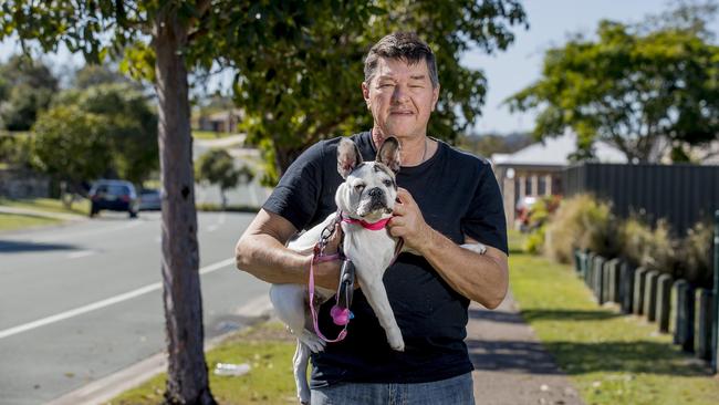 Alan Williams and his French Bulldog, Chilli. Picture: Jerad Williams