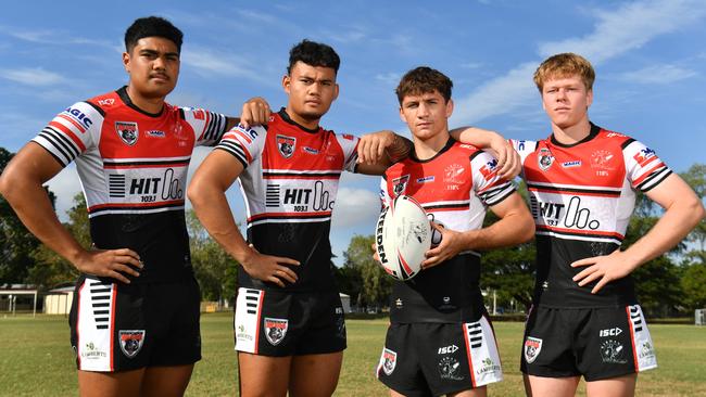 Kirwan High Bears Quentin Ofahulu, Eneliko Savelio, Riley Carbone and Mathew Belya. Picture: Evan Morgan