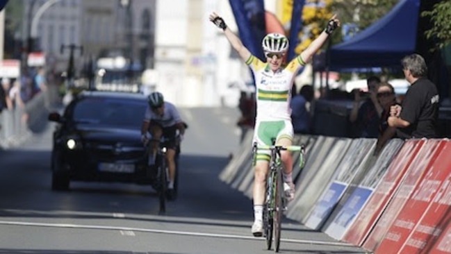 Amanda Spratt after winning the queens stage.