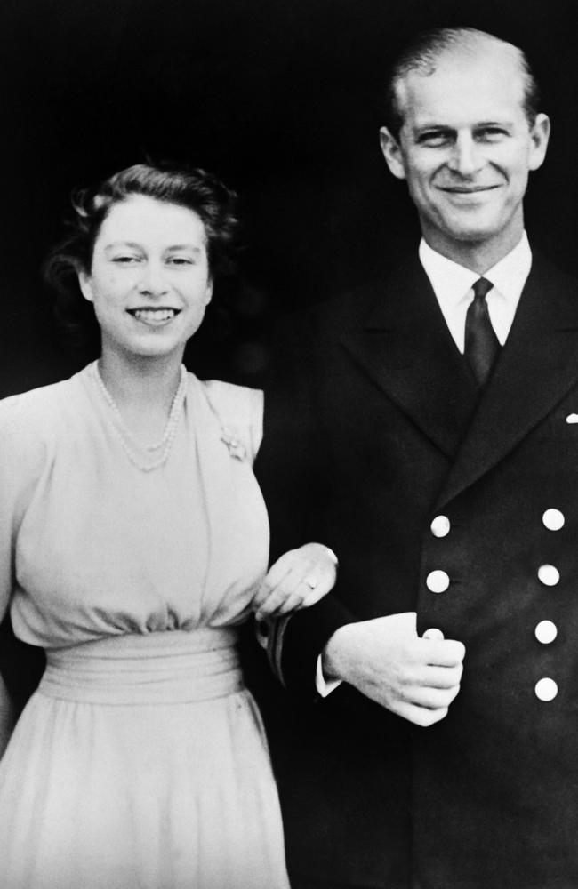 Princess Elizabeth and Philip posing on the day of their engagement. Picture: AFP PHOTO / STR