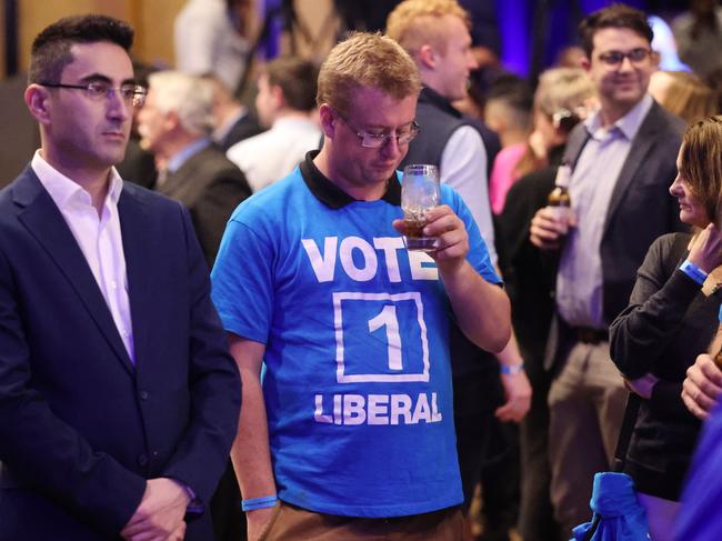 Liberal supporters were left bereft over the election loss. Picture: Nigel Hallett