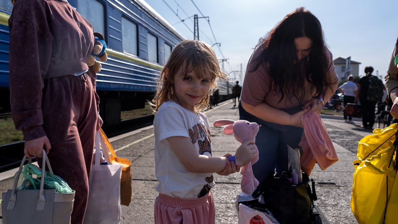 Lyuba and her “bunny brother.” Picture: Oleksii Filippov/UNICEF