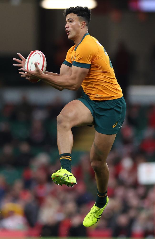 Joseph-Aukoso Suaalii in action for the Wallabies during the Autumn Nations Series 2024 match against Wales. Picture: Getty Images