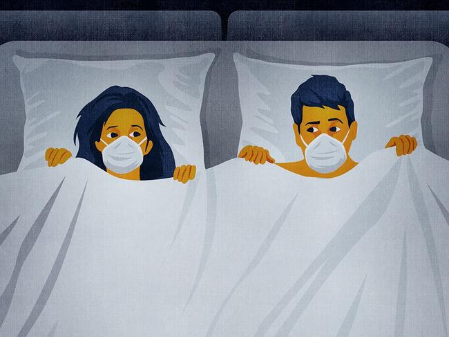 Couple in bed. Illustration: BENEDETTO CRISTOFANI