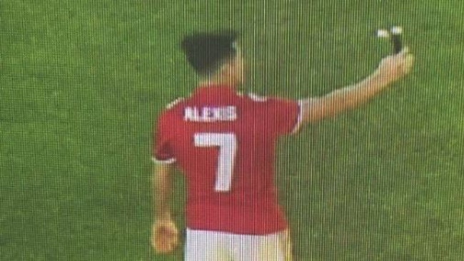 Alexis Sanchez captured in his new Manchester United No.7 kit.