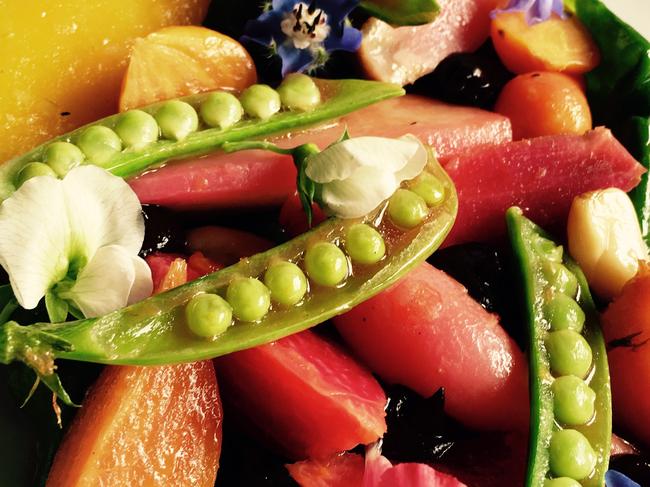 Garden vegetable dish at Cullen restaurant, Wilyabrup, WA Image supplied by John Lethlean