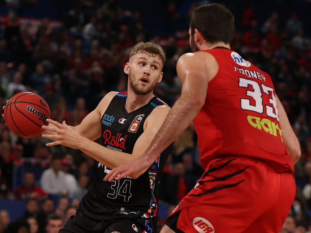 Jock Landale has been brilliant for Melbourne United this season as he closes in on an NBL championship. Photo: Paul Kane/Getty Images.