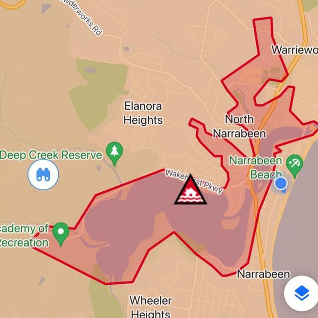 An evacuation order was issued about 7.30am on Saturday for properties in low-lying areas around Narrabeen Lagoon.