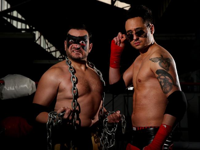 Wrestler Vinnie Vain aka, Nathan Maroon, right, will take on Psykotic for the <i/>Road to Redemption<i/>Tour. <br/>Picture: Daniel Aarons