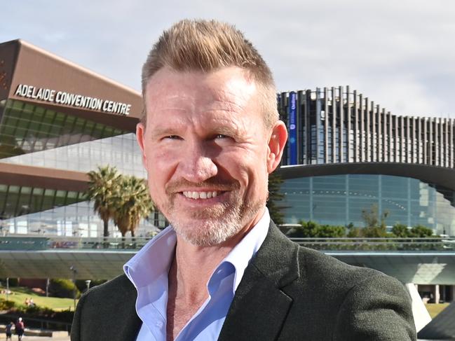 3/4/24. Gather Round - former Collingwood coach & player Nathan Buckley for the longest kick over Torrens Fox promotion.Picture: Keryn Stevens