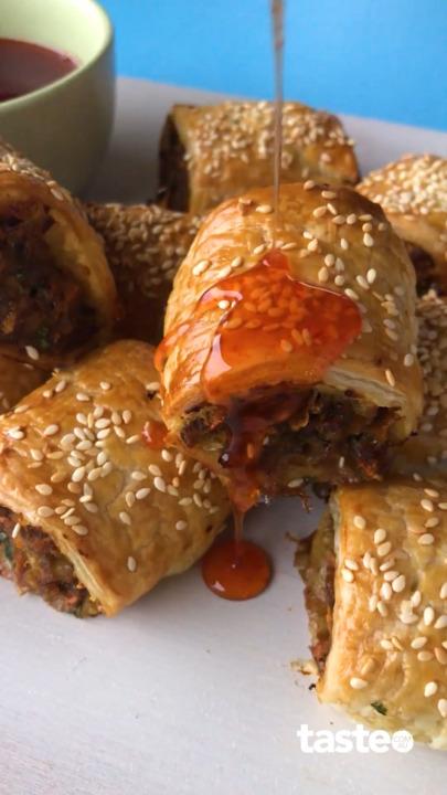 Beef mince and cottage cheese sausage rolls