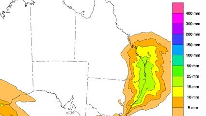 A Bureau of Meteorology graph shows the forecast for Saturday.