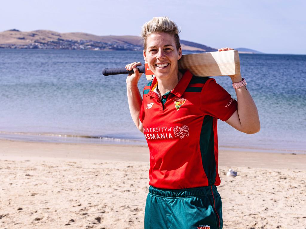 Elyse Villani, pictured at Bellerive Beach, is glad she made the move to Tasmania three-and-a-half years ago. Picture: Linda Higginson