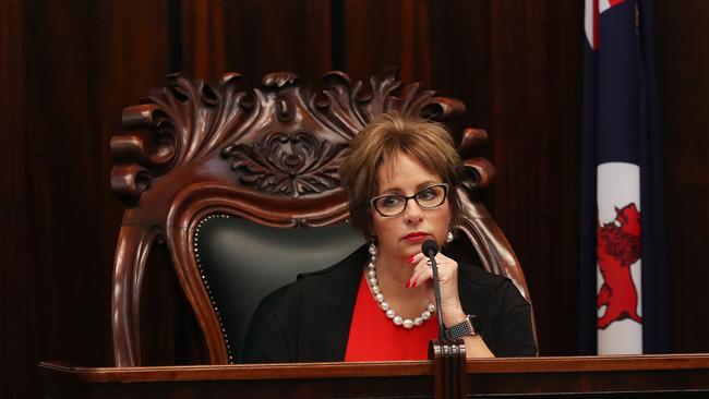 Speaker Sue Hickey crossed the floor 11 times during the gender reform voting. Picture: NIKKI DAVIS-JONES