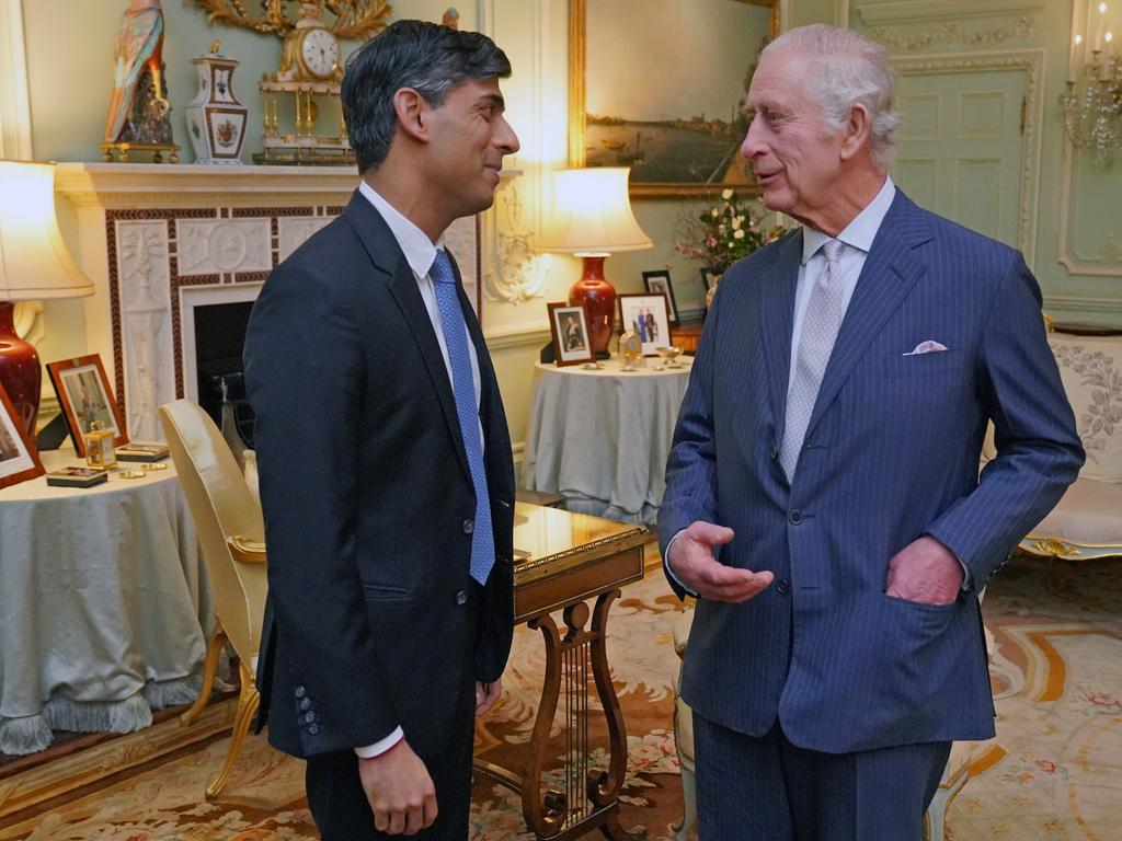 UK Prime Minister Rishi Sunak (L) has requested permission from King Charles III to dissolve British Parliament. Picture: Jonathan Brady - WPA Pool/Getty Images