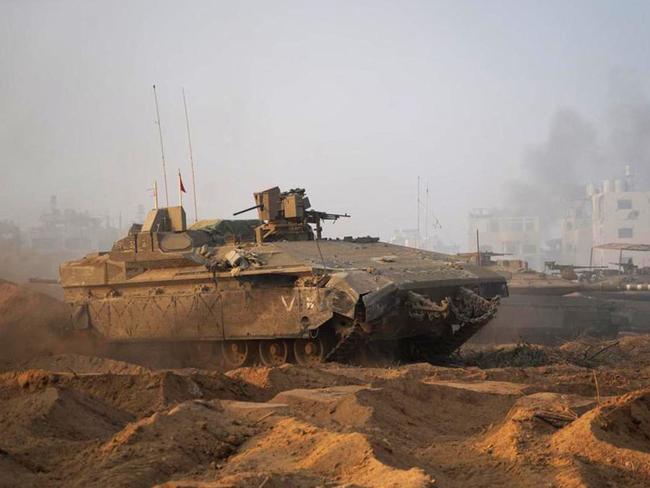 Israeli army tanks during operations in northern Gaza. Picture: AFP