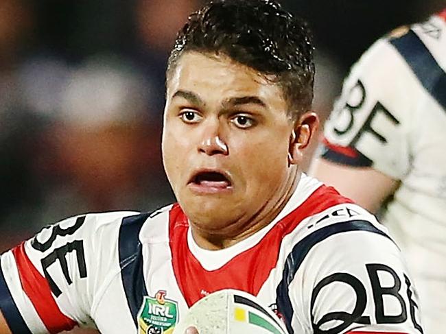 AUCKLAND, NEW ZEALAND - MAY 12:  Latrell Mitchell of the Roosters makes a run during the round 10 NRL match between the New Zealand Warriors and the Sydney Roosters at Mt Smart Stadium on May 12, 2018 in Auckland, New Zealand.  (Photo by Anthony Au-Yeung/Getty Images)