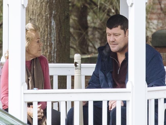 Packer with his mother Ros in Boston where he is receiving treatment for mental health issues. Picture: Angus Mordant/News Corp Australia