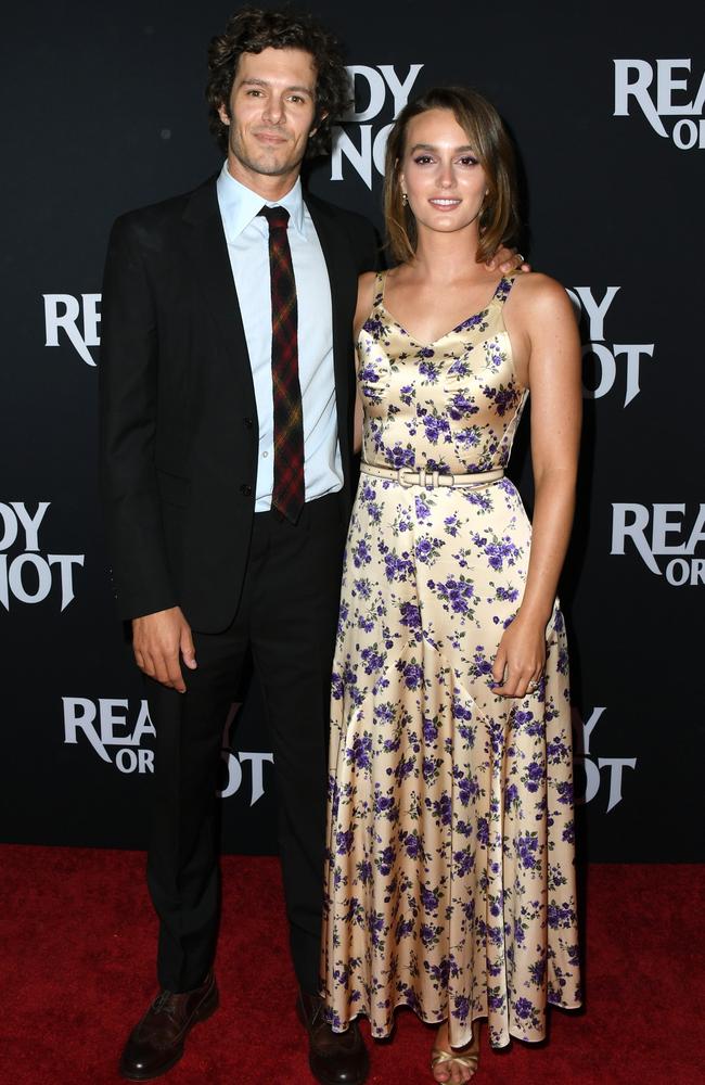 Adam Brody and Leighton Meester at the LA premiere of Ready or Not. Picture: Jon Kopaloff/Getty Images