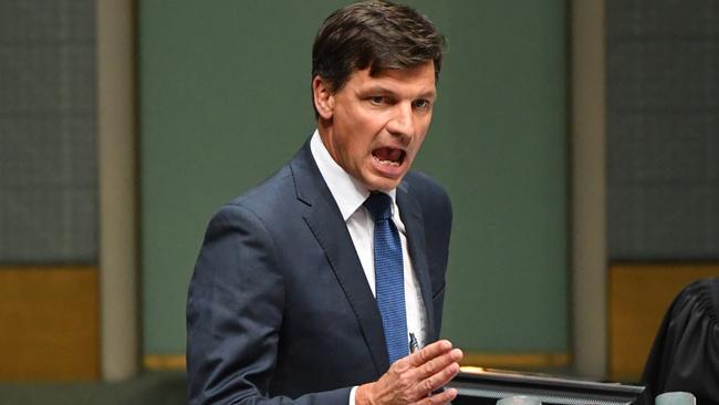 Energy Minister Angus Taylor in question time yesterday. Picture: AAP