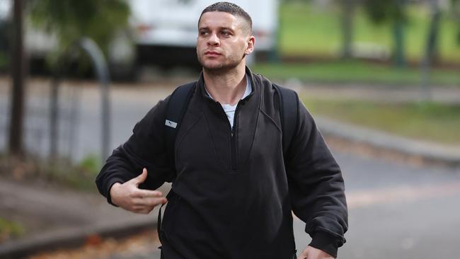 Dion Prestia arrives at the club this morning. Picture: Michael Klein