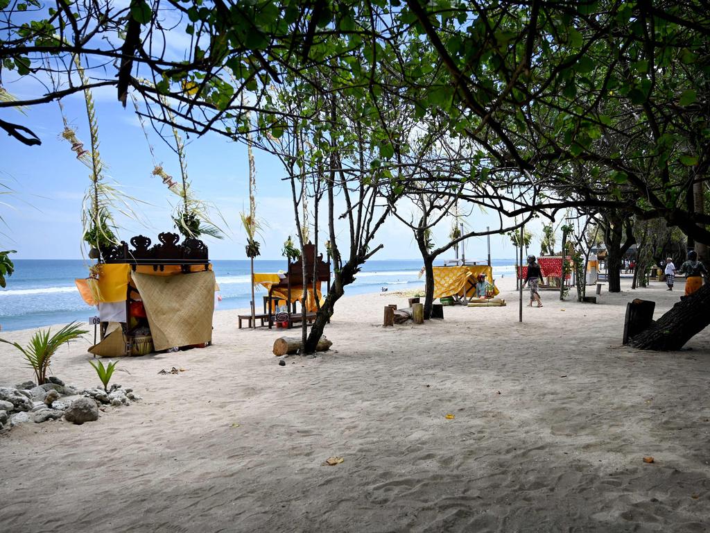 A near-empty beach in Kuta on Indonesia's resort island of Bali on March 22, amid concerns of the coronavirus outbreak. Picture: Sonny Tumbelaka/AFP