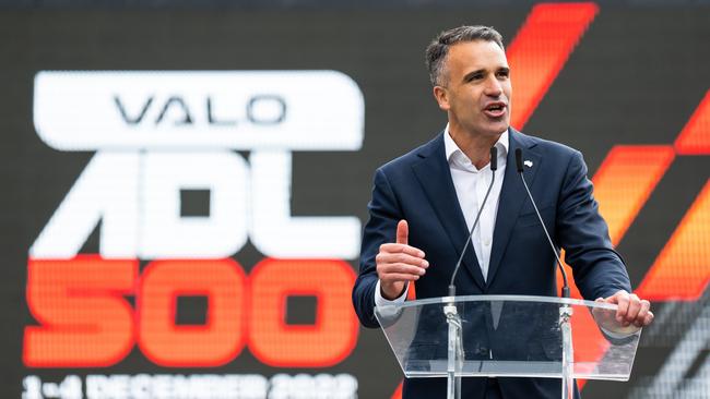 Peter Malinauskas launches of the 2022 Valo Adelaide 500. Picture: Daniel Kalisz/Getty