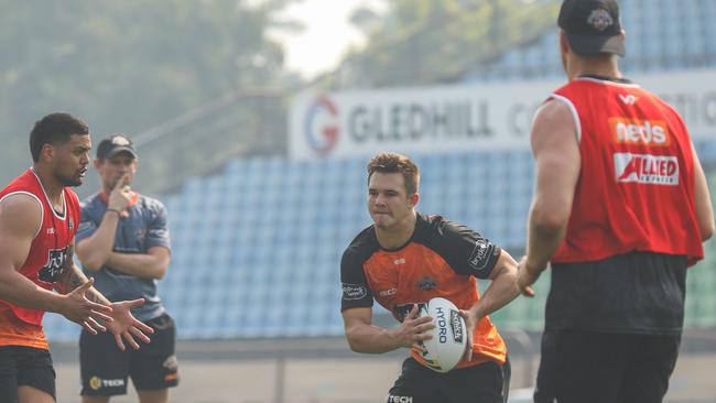 Rising Wests Tigers hooker Jake Simpkin. Pic: Wests Tigers