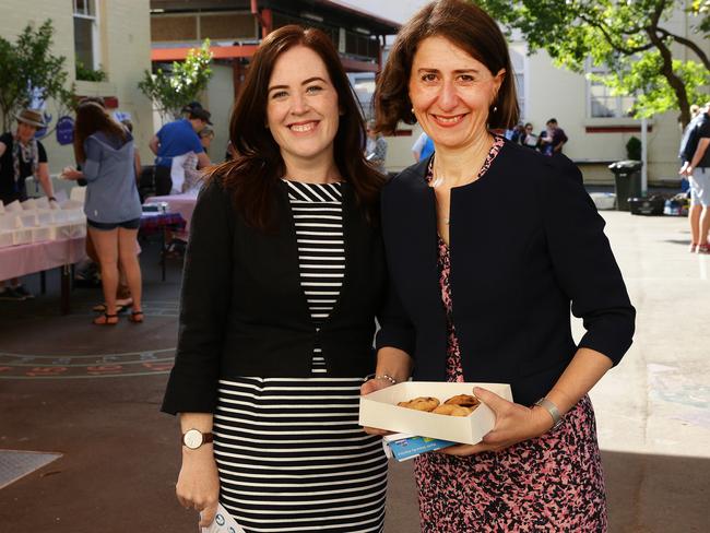 Liberal North Shore candidate Felicity Wilson with Premier Gladys Berejiklian today.