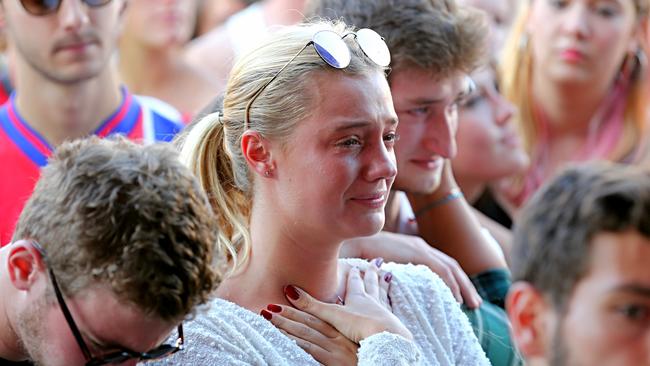 The vigil observed a minute’s silence while John Lennon’s<i> Imagine</i> was played.