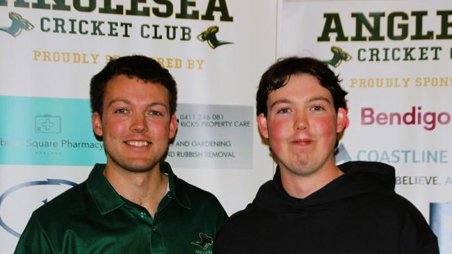 Ollie Huby and Will Huby at the Anglesea Cricket Club season launch. Picture: Supplied