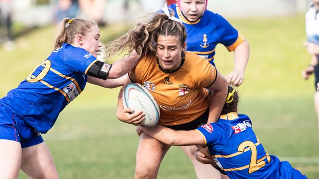 Action in the under 18 Girls Grace Hamilton Shield Game at City v Country. Picture: Julian Andrews