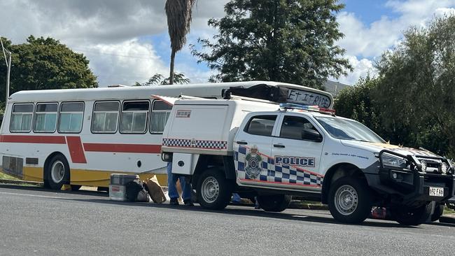 Police have set up a crime scene at Gin Gin as part of their investigation. Picture: Lexa Smith