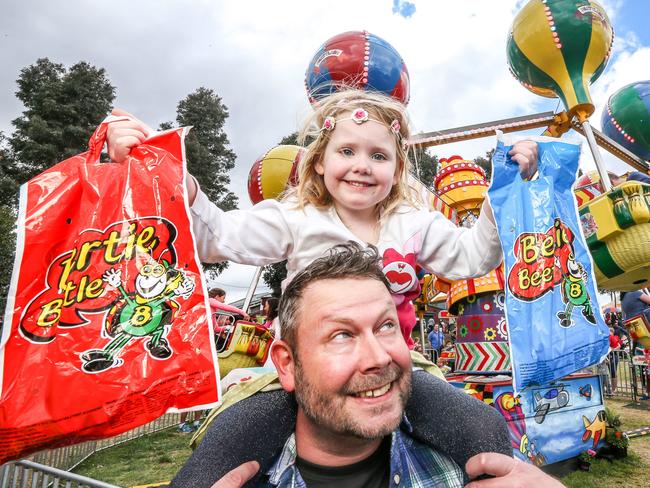 Royal Melbourne Show. Cameron and Aubrey, 5. Picture: Tim Carrafa