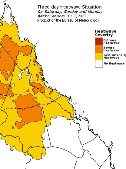 A heatwave warning issued for the north of Queensland has been issued for three-days. Photo: Bureau of Meteorology