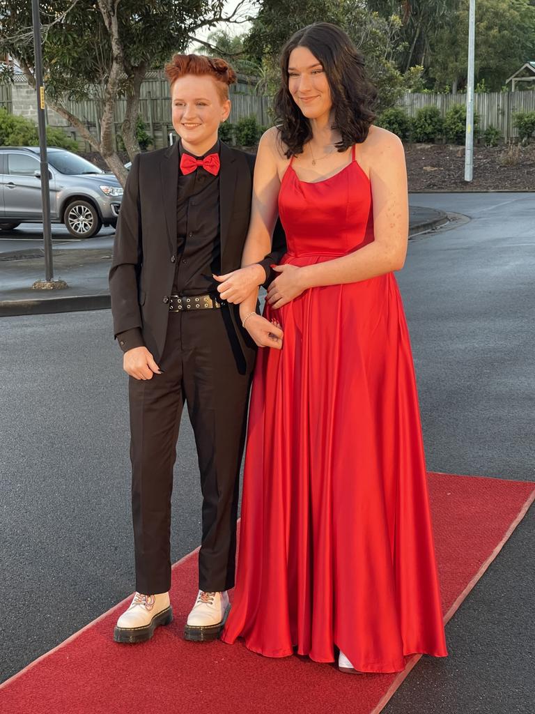 The students arrive at St Mary's College formal at the Brolga Theatre.