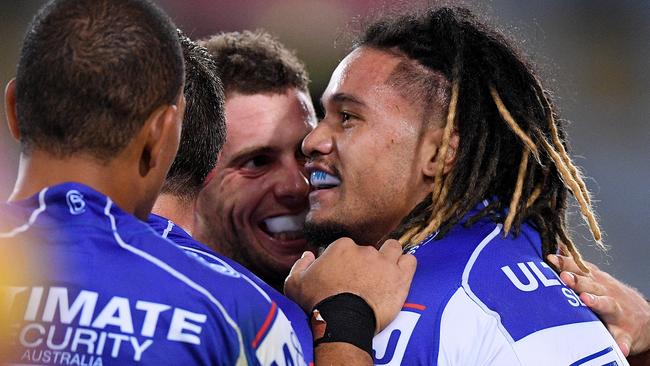 To’omaga was a standout for the Bulldogs. Photo: AAP Image/Dan Himbrechts