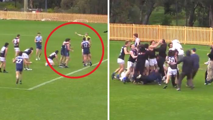 The VAFA Division 2 Under-19s Grand Final ended in chaos.