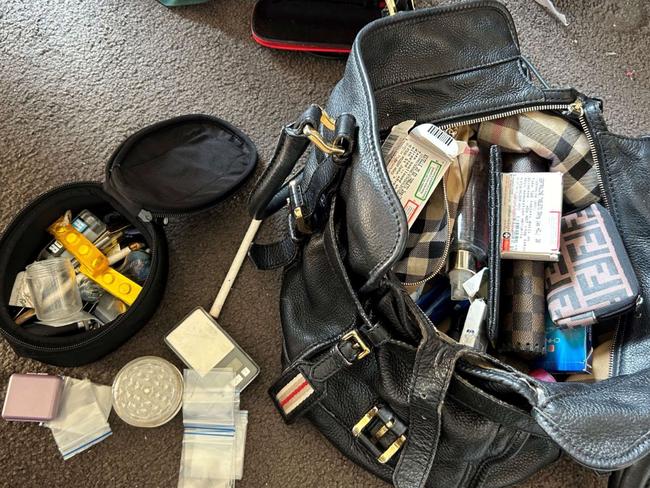 Drugs and drug paraphernalia, including pipes and plungers, was allegedly found during the raid. Supplied: Court Victoria