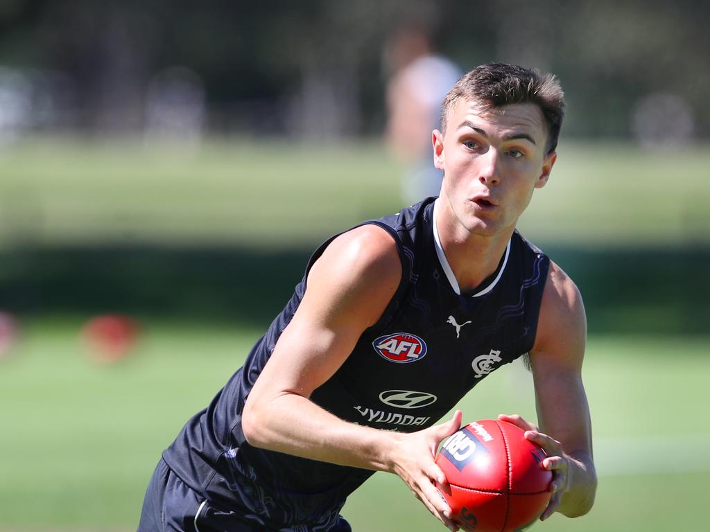 Jagga Smith at Carlton AFL training. Wednesday, December 4. 2024. Picture: David Crosling