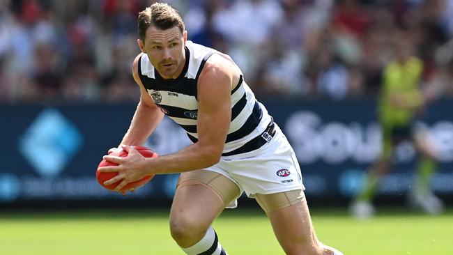 Patrick Dangerfield on the run for Geelong. Picture: Getty Images